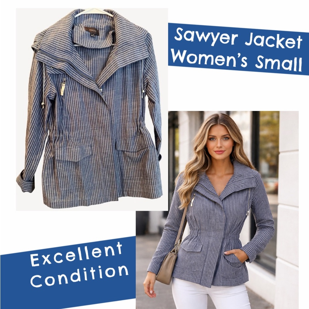 ✅3/$20 Jacket w/detachable hood, pockets, & cinched waist - Size S